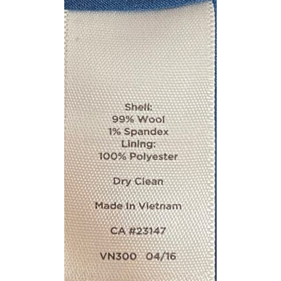 Talbots Women Sheath Dress Italian Flannel Wool Flutter Sleeve Minimalist Blue 8 - Picture 7 of 10